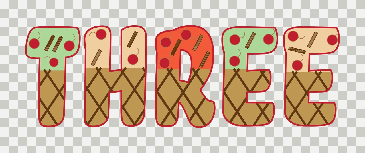 Three Word With Crosshatch Pattern filling letters texture transparency and detail preview thumbnail
