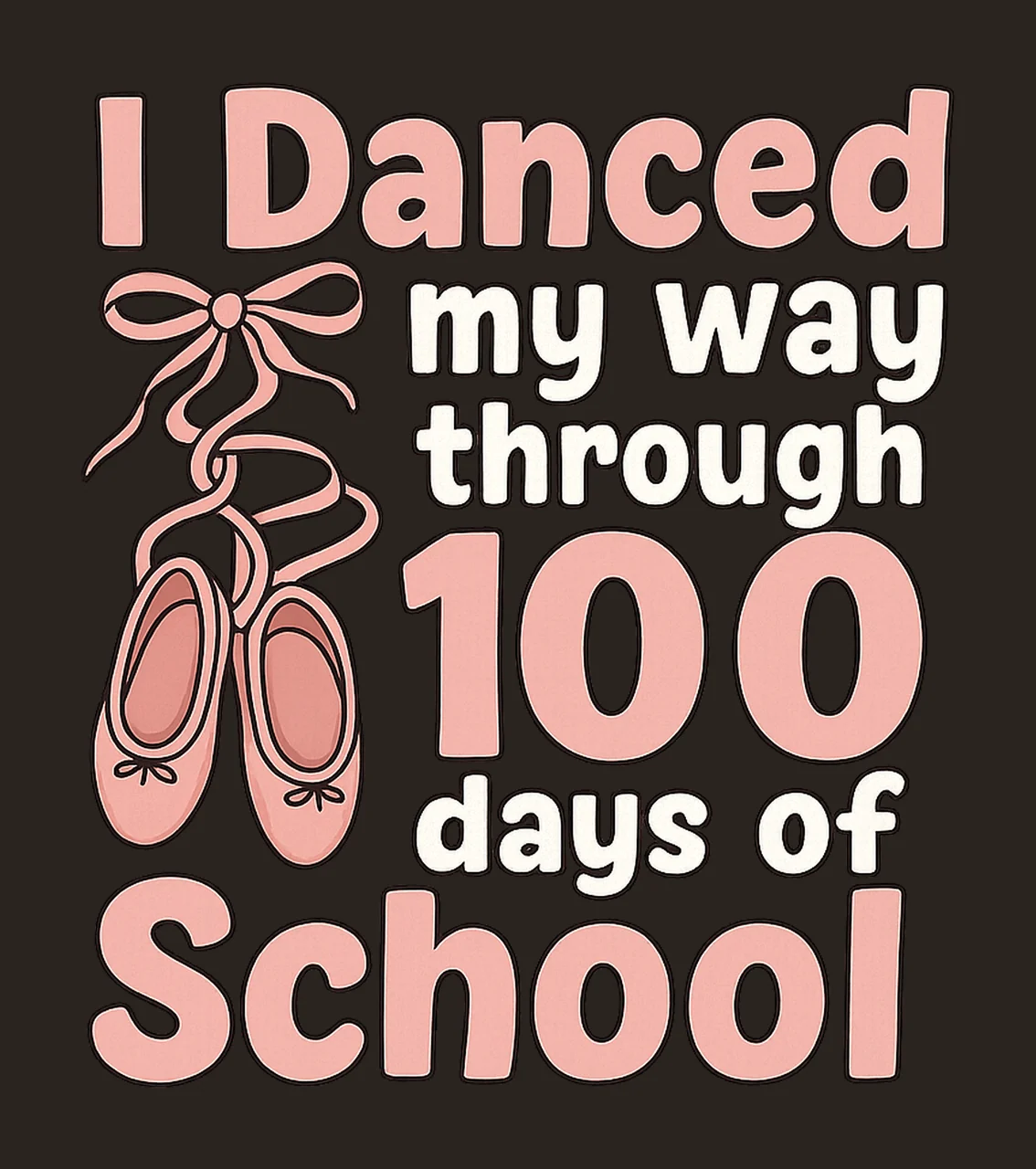 100 Days of School Ballerina Dancing Design Ballet Artwork contrast preview thumbnail
