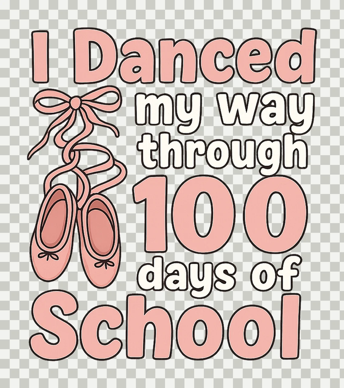 100 Days of School Ballerina Dancing Design Ballet Artwork transparency and detail preview thumbnail