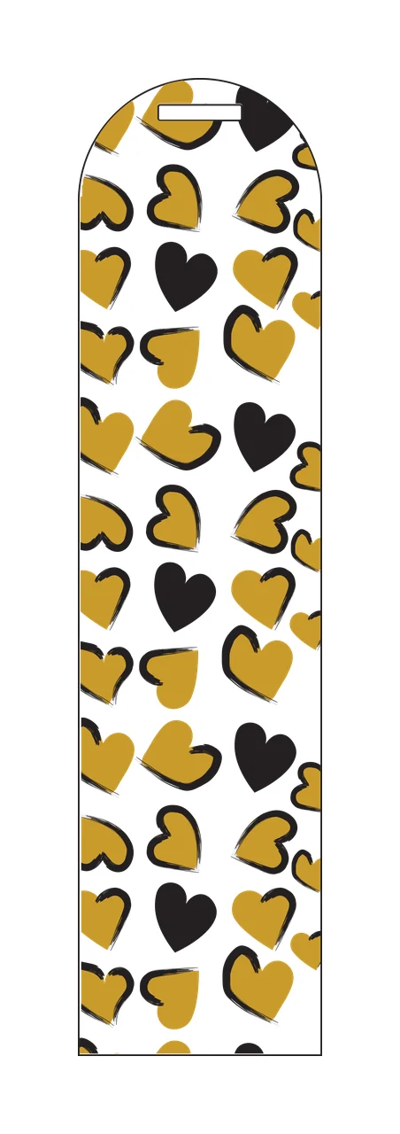 Black Heart Pattern Vertical Label silhouette white tag and