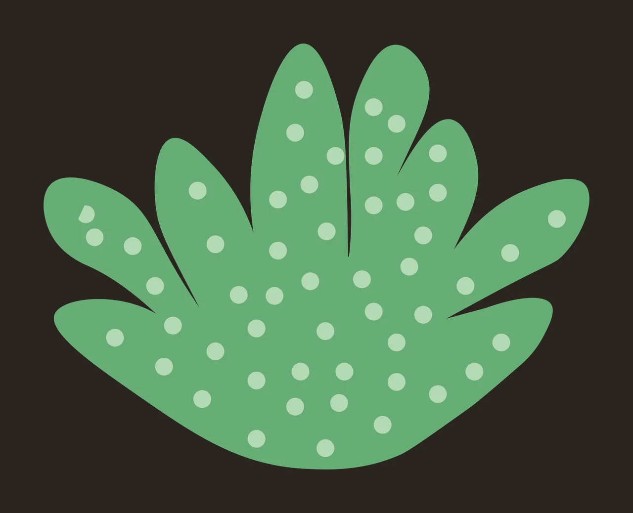 Green leafy plant with white polka dots Illustration contrast preview thumbnail