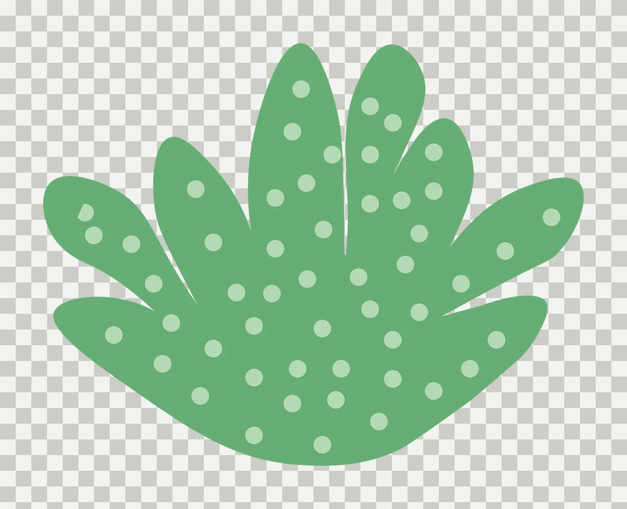 Green leafy plant with white polka dots Illustration transparency and detail preview thumbnail