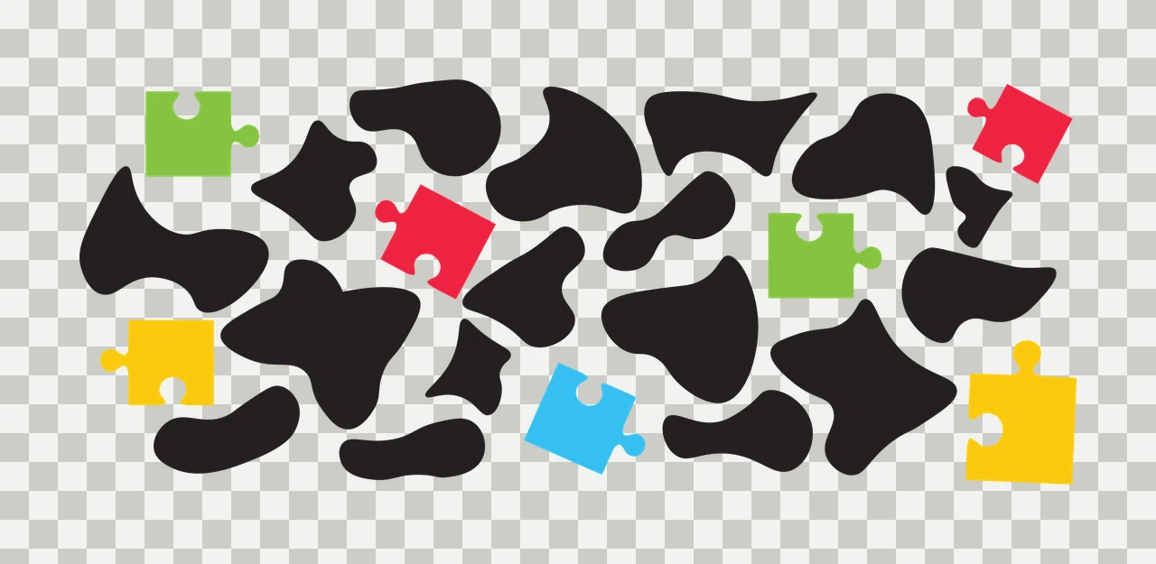 Can Glass Wrap Puzzle Piece And Blob Pattern repeating pieces transparency and detail preview thumbnail