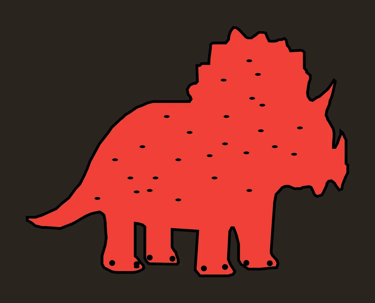 Dinosaur Horned Silhouette Side Profile standing horns frill contrast preview thumbnail