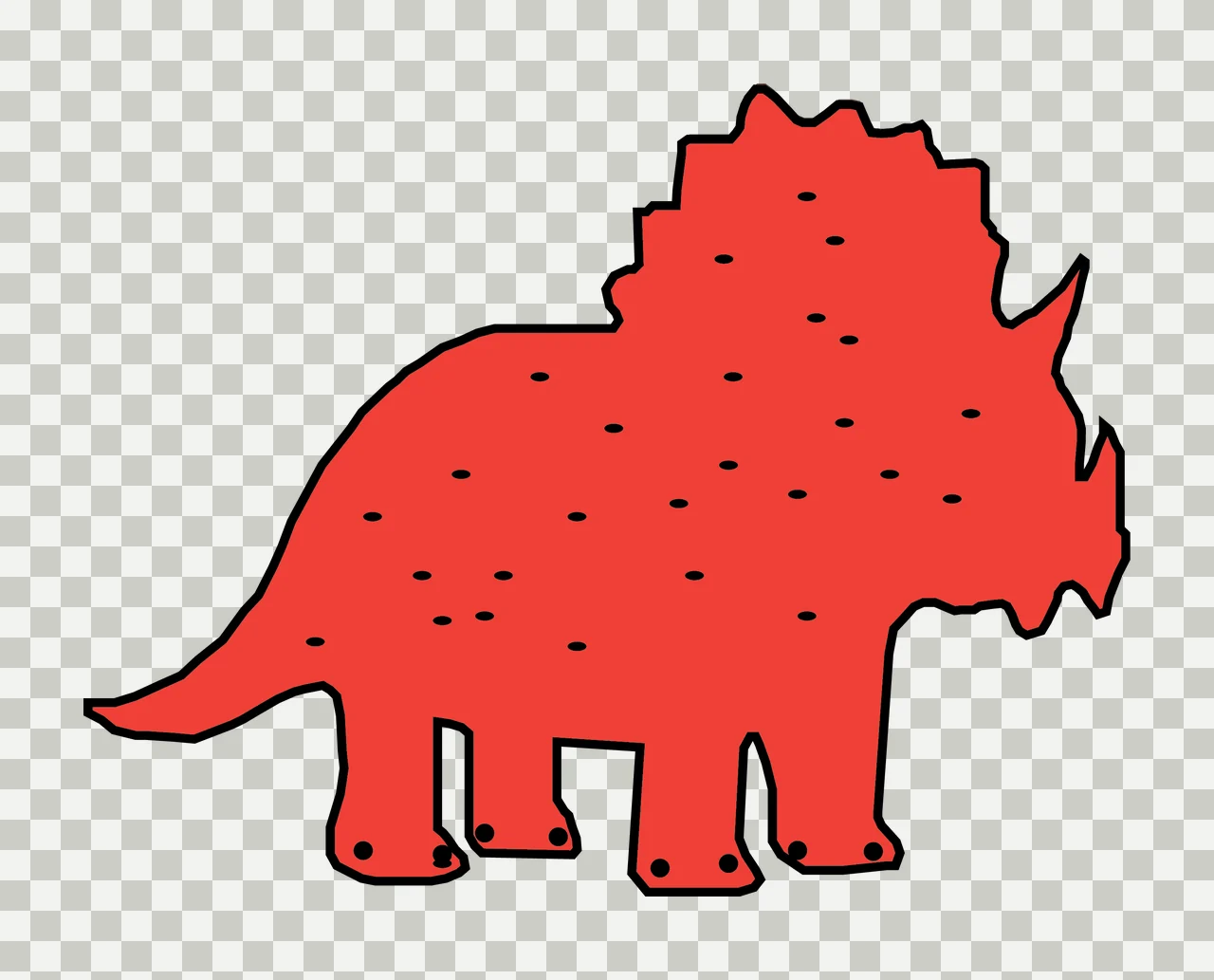 Dinosaur Horned Silhouette Side Profile standing horns frill transparency and detail preview thumbnail