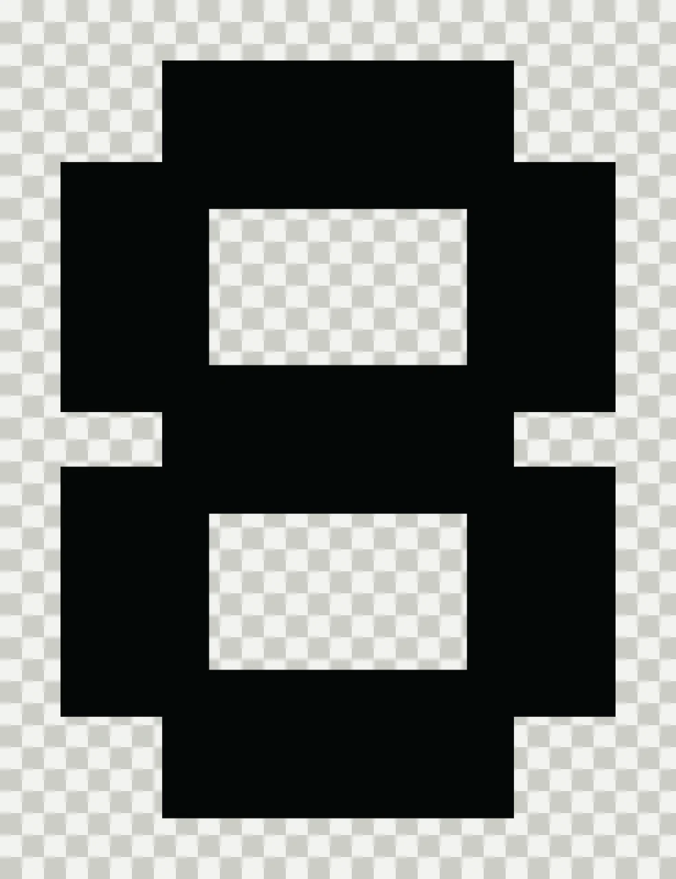 Can Glass Wrap 8 Numeral Standing With Pixels transparency and detail preview thumbnail