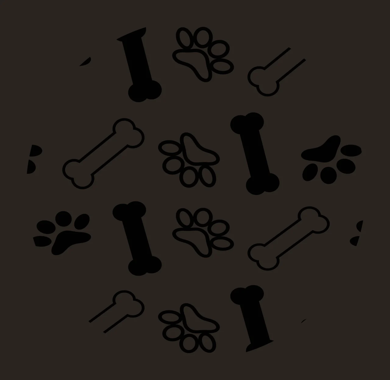 Keychain Dog Paw Prints And Bone Pattern repeating print flat graphic contrast preview thumbnail