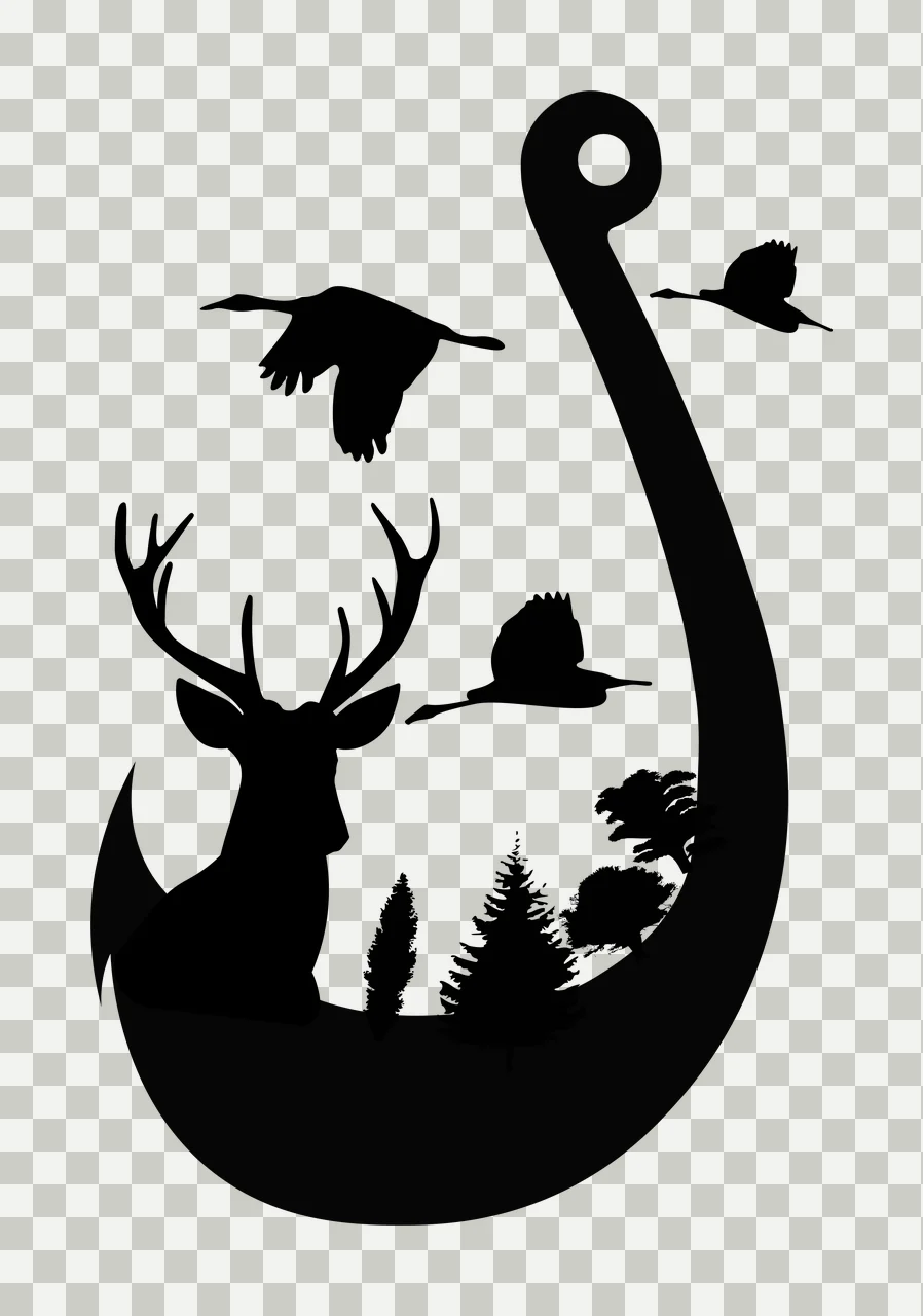 Deer Hook logo design transparency and detail preview thumbnail