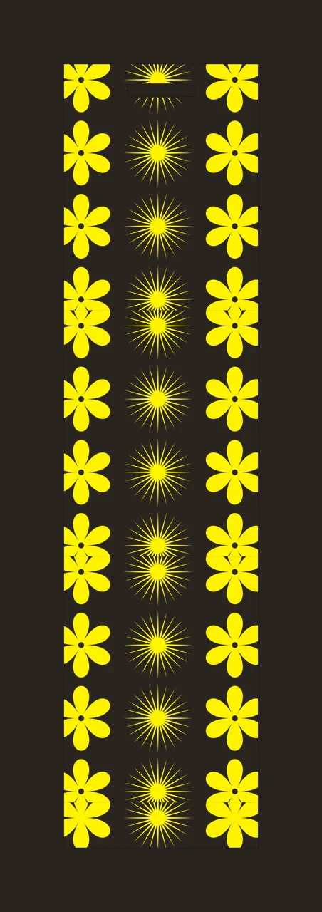 Floral Pattern With Starburst Dividers Flowers starbursts circle contrast preview thumbnail
