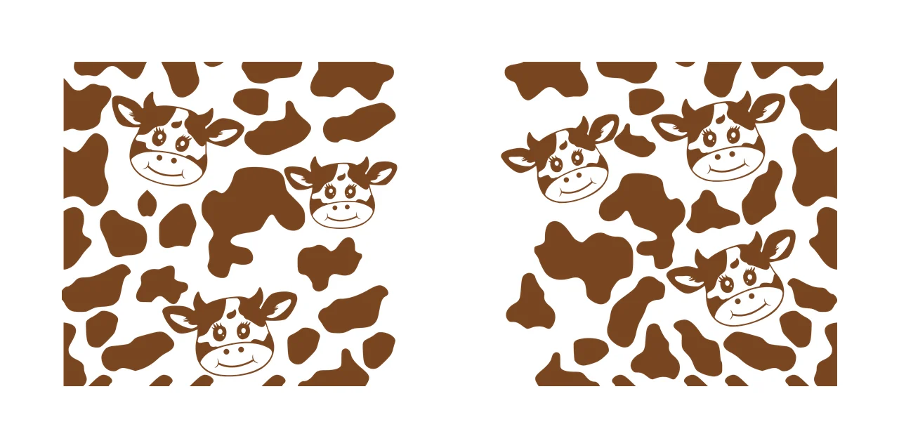 Cow Can Glass Wrap Spots Pattern With Cattle repeating black