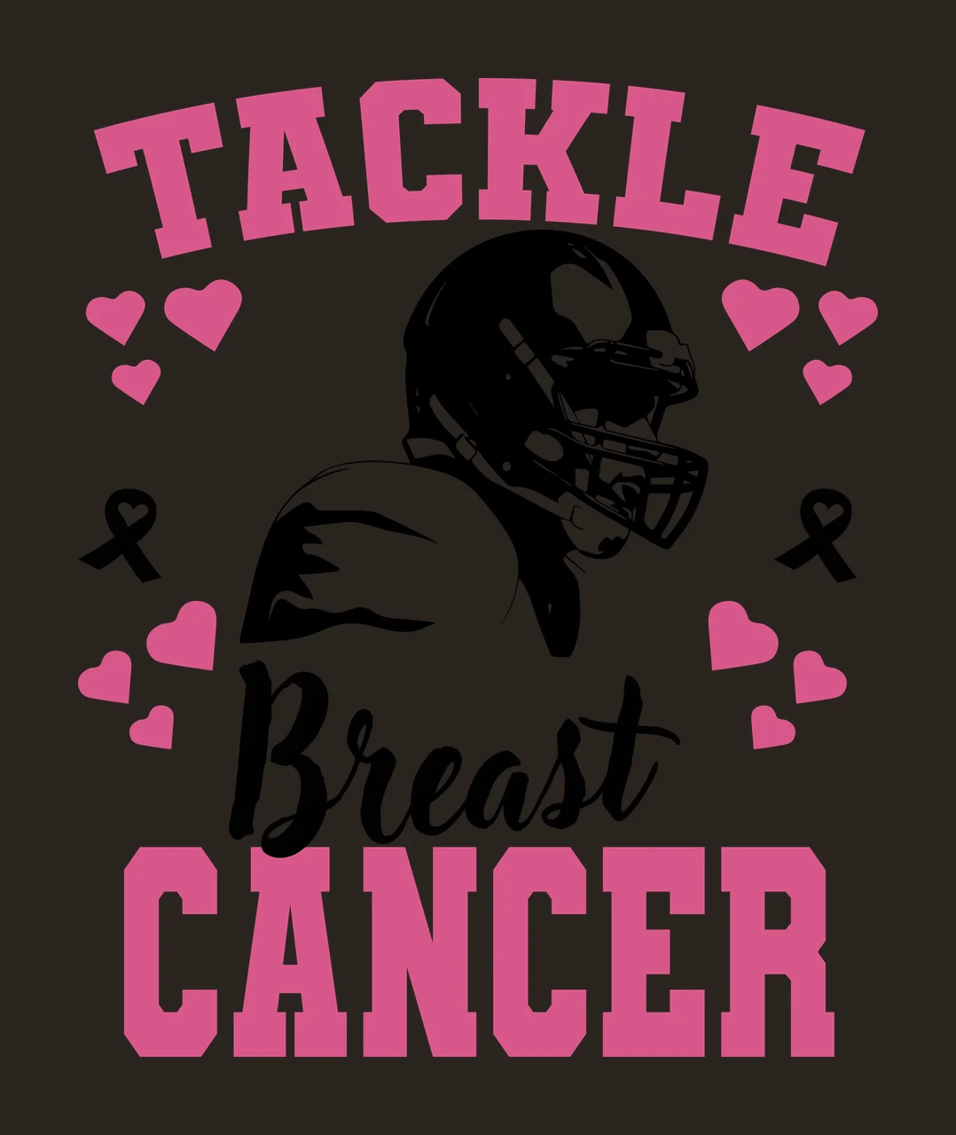 Cancer Football Plus awareness ribbon survivor hope support contrast preview thumbnail