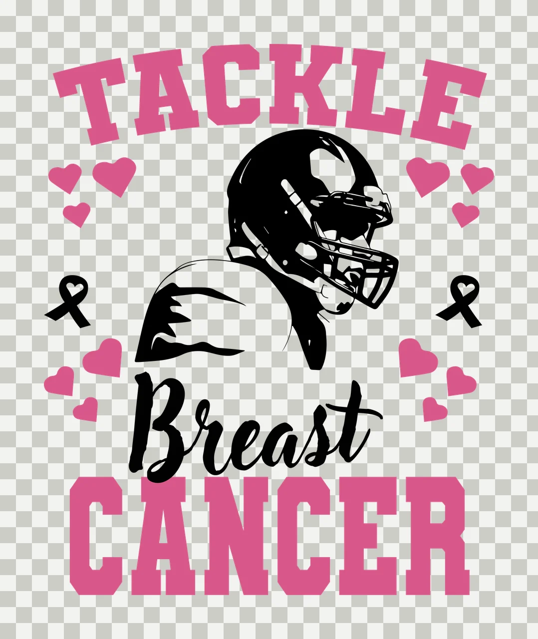Cancer Football Plus awareness ribbon survivor hope support transparency and detail preview thumbnail