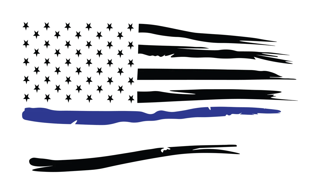 Flag Horizontal Graphic With Distressed Brush Stroke Stripes stars