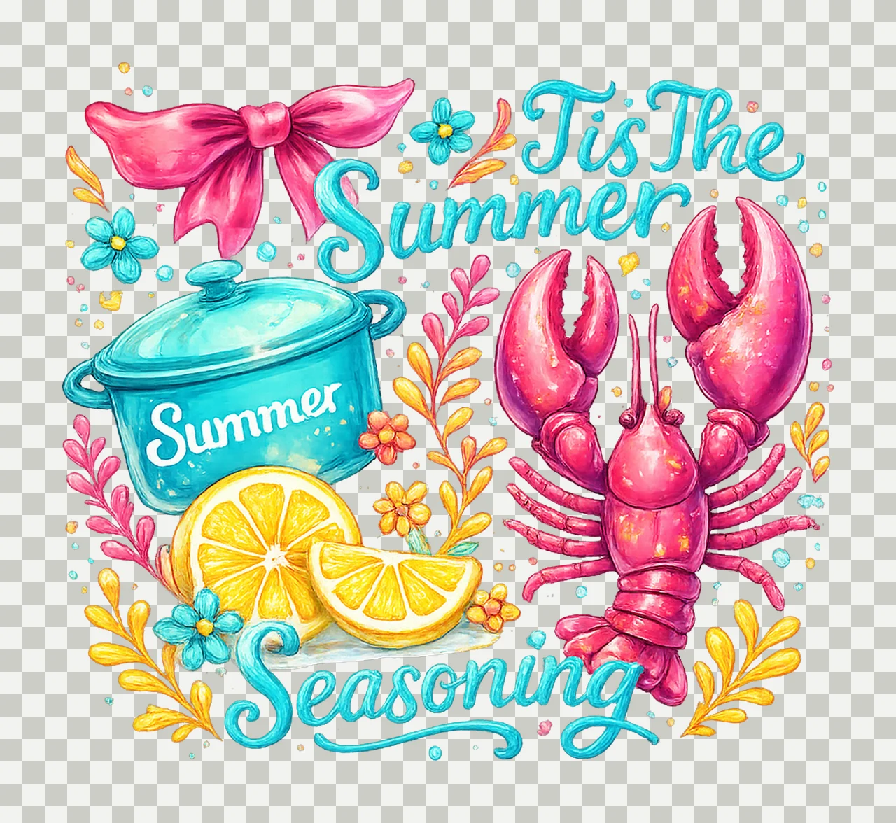Preppy Brushstroke Tis The Season Crawfish Boil Crawfish transparency and detail preview thumbnail