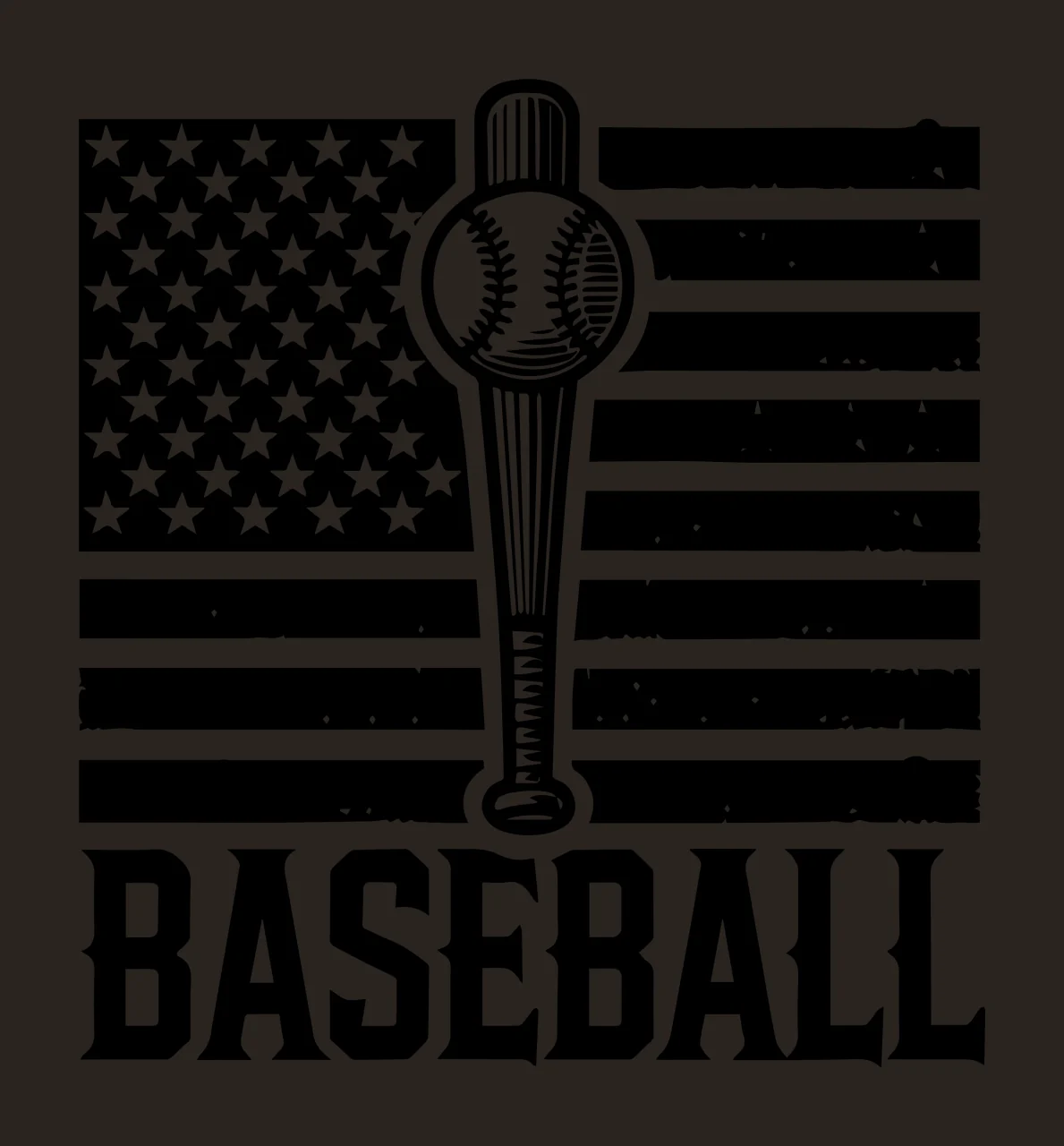 Baseball Flag Ball Stylized Graphic Icon bat and stationary contrast preview thumbnail