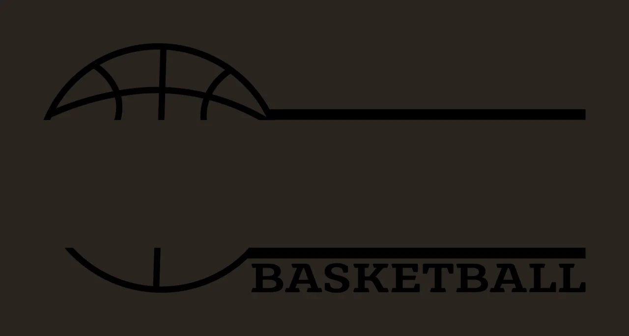Basketball Text With A Partial Ball And Horizontal lines line art contrast preview thumbnail