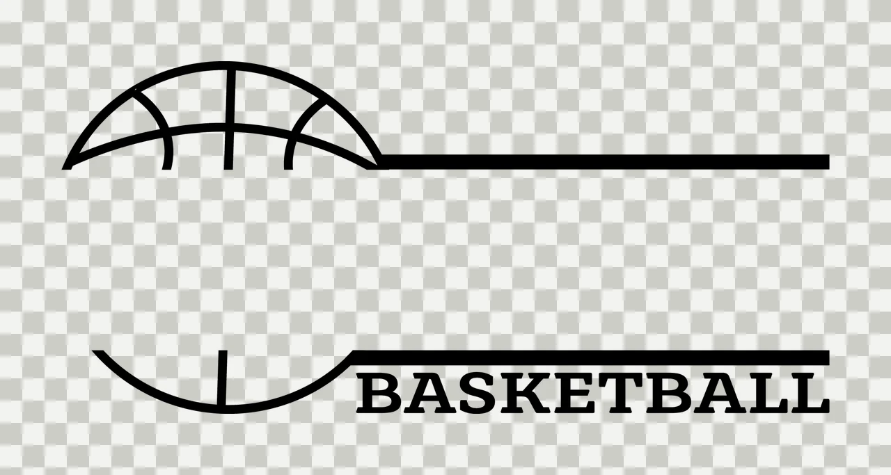 Basketball Text With A Partial Ball And Horizontal lines line art transparency and detail preview thumbnail