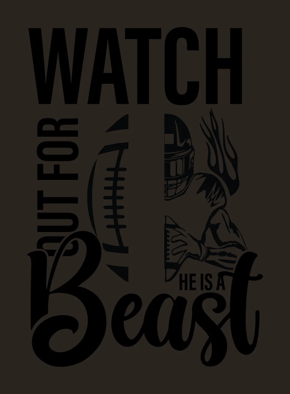 Watch Out For He Is A Beast football player holding helmet contrast preview thumbnail