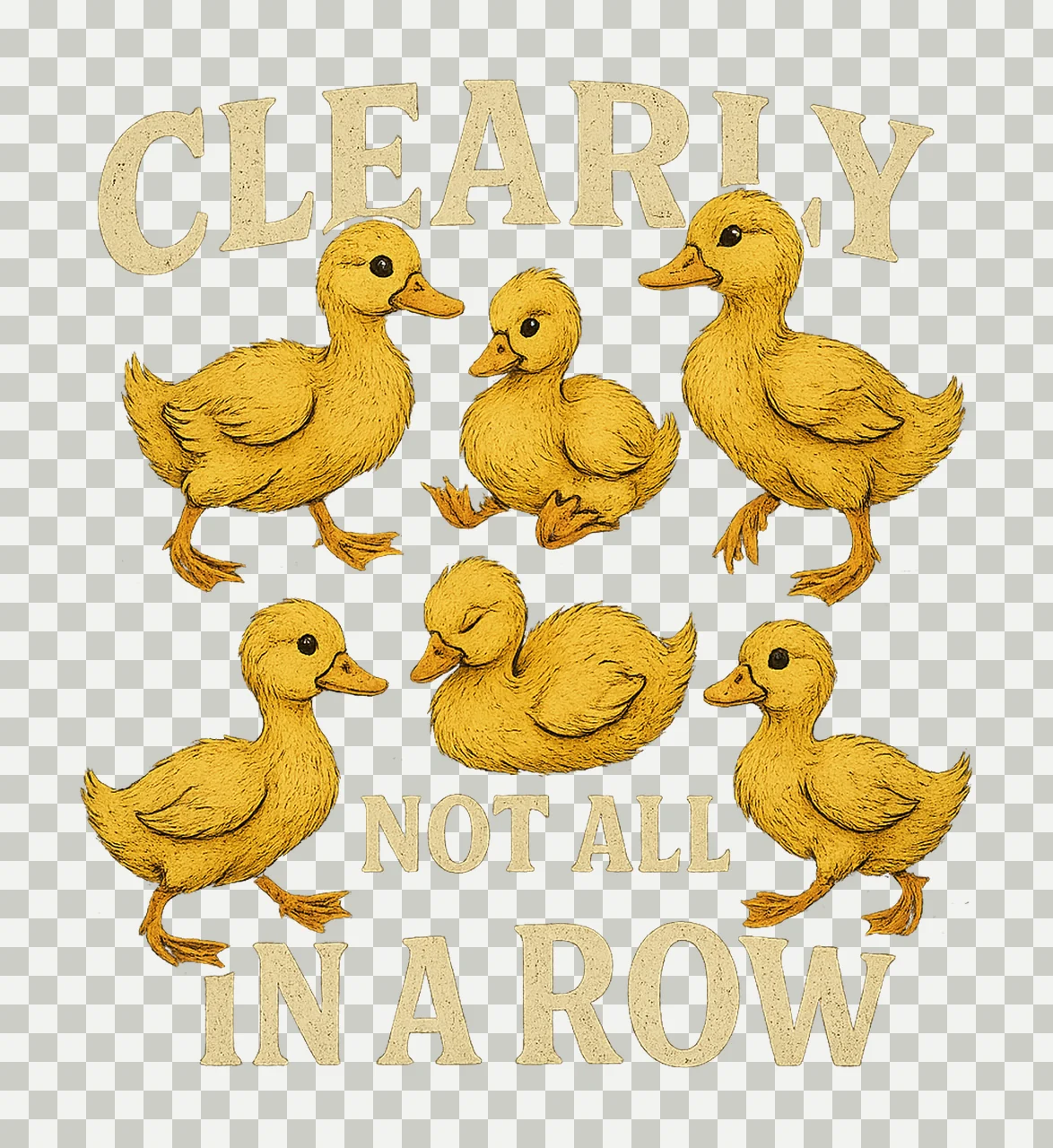 Funny ducks not all in row sarcastic mental health design transparency and detail preview thumbnail