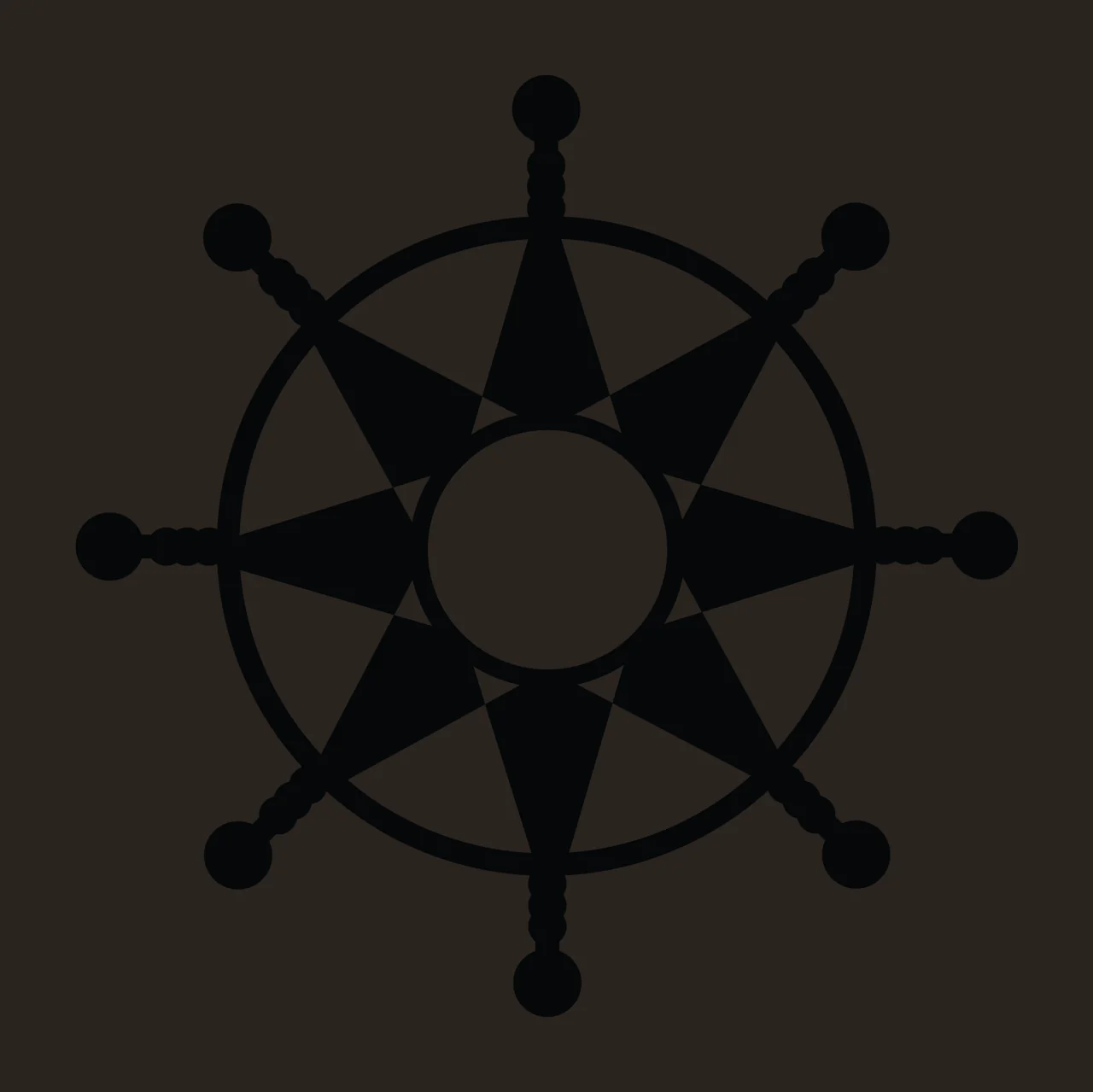 Ship Steering Wheel With Circle And Spokes contrast preview thumbnail