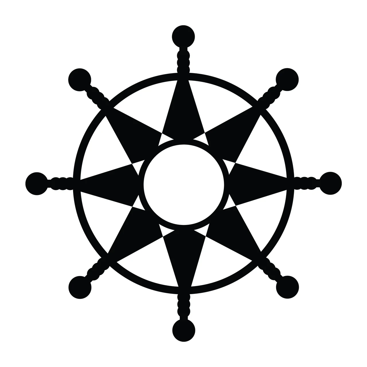 Ship Steering Wheel With Circle And Spokes