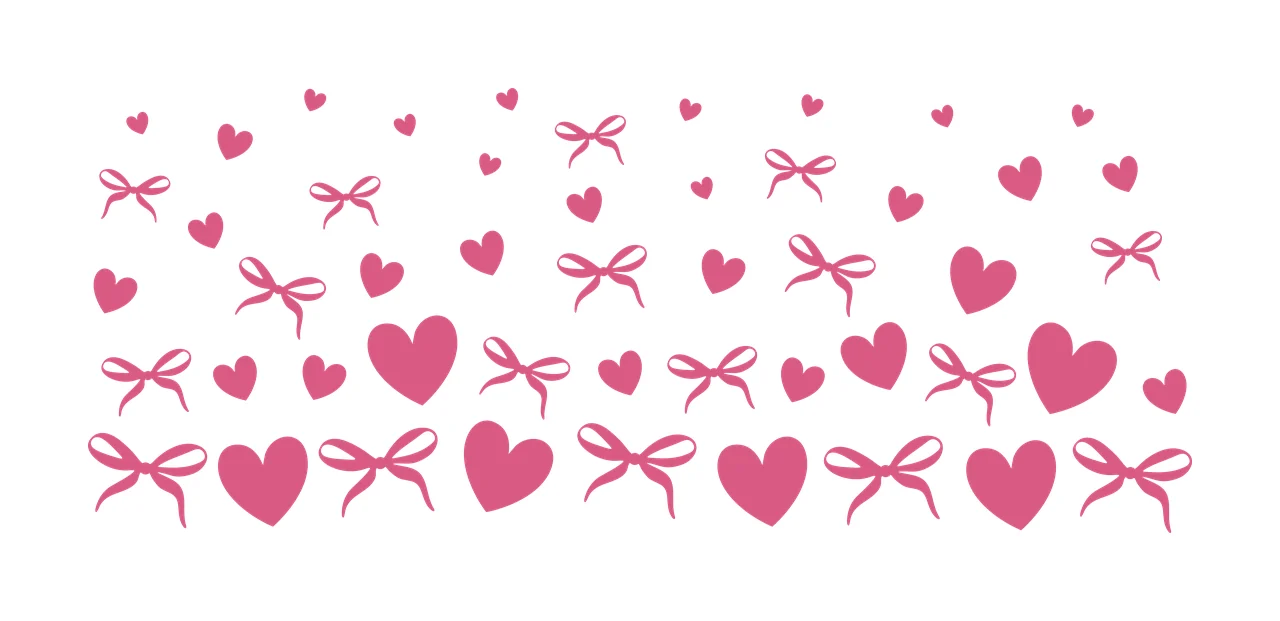 Bow Can Glass Wrap Hearts And Bows Decorative scattered silhouette