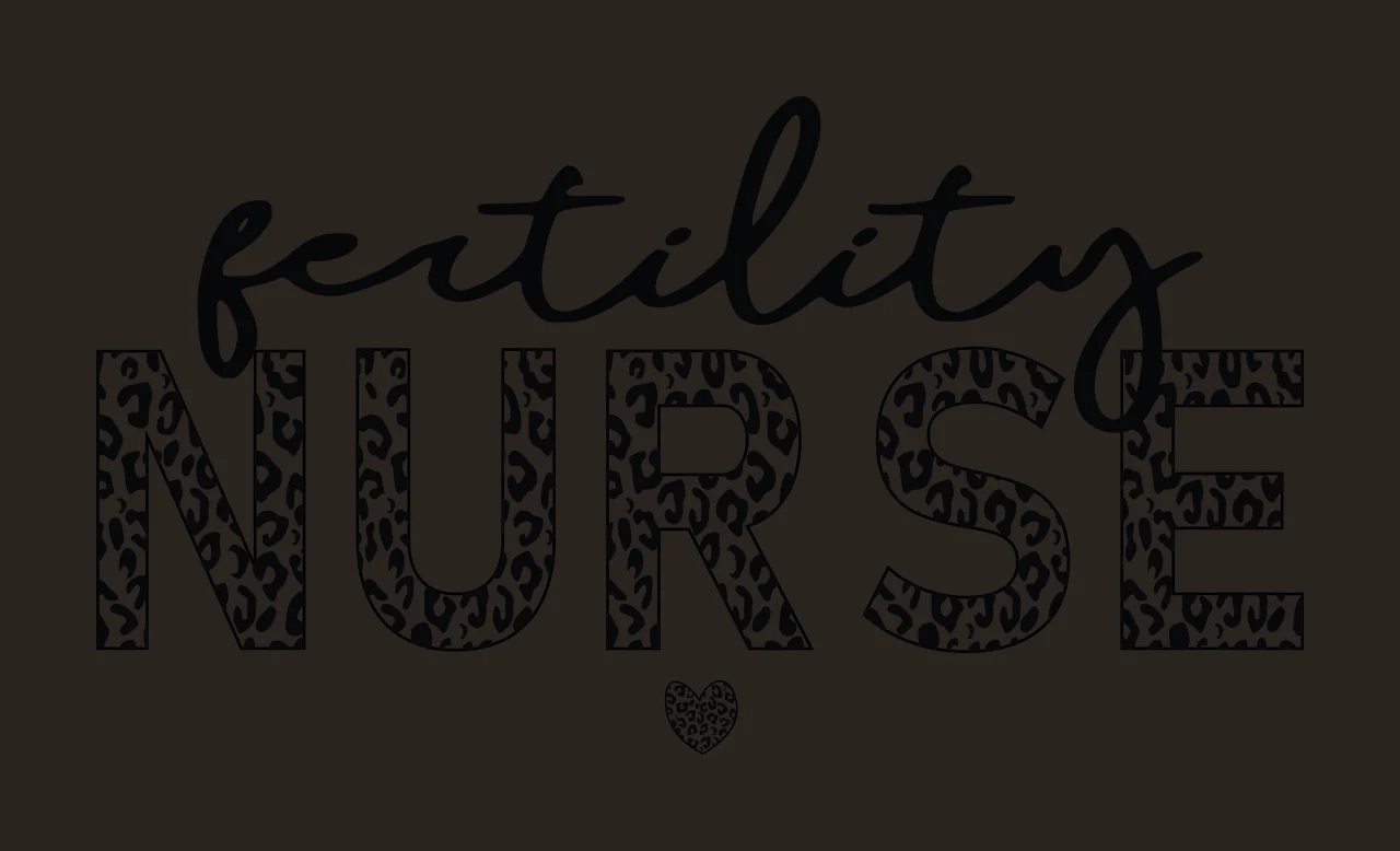 Fertility Nurse Text With Leopard Print displaying heart graphic contrast preview thumbnail