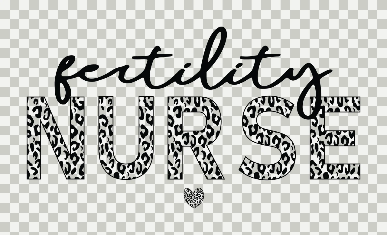 Fertility Nurse Text With Leopard Print displaying heart graphic transparency and detail preview thumbnail