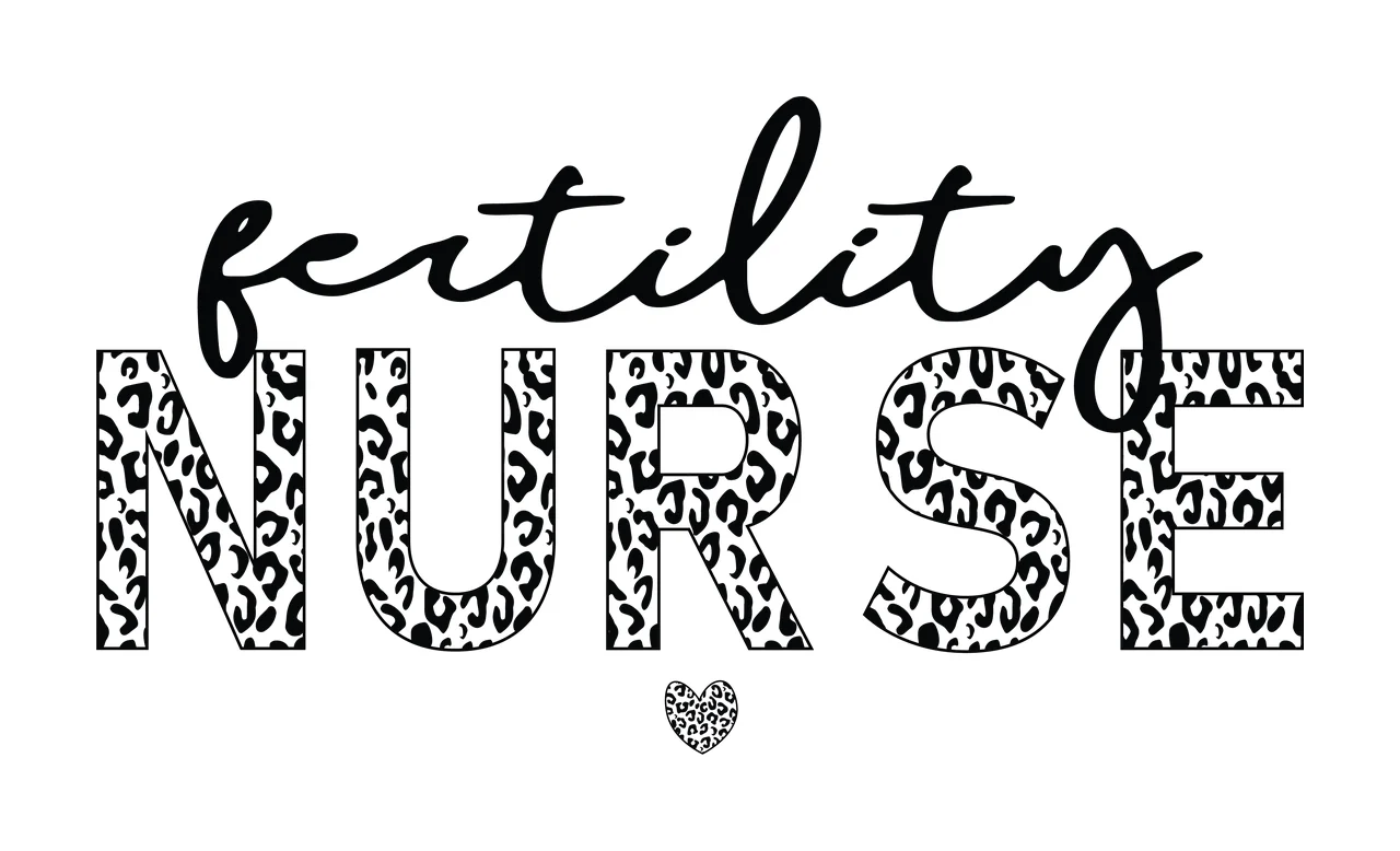 Fertility Nurse Text With Leopard Print displaying heart graphic
