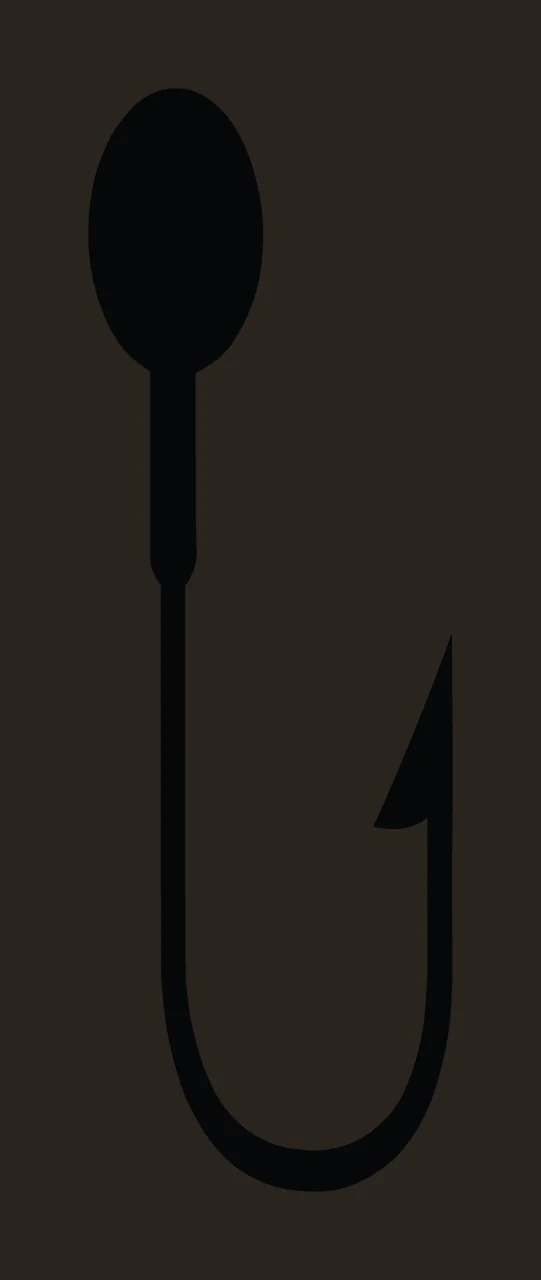 Can Glass Wrap Black Silhouette Of Fishing Hook contrast preview thumbnail