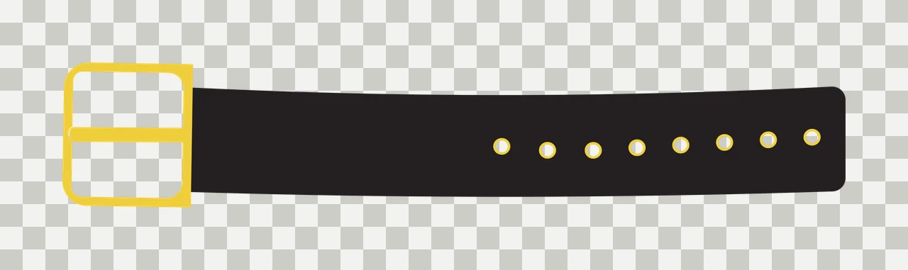 Black Silhouette Of A Leather Belt With Rectangular buckle transparency and detail preview thumbnail