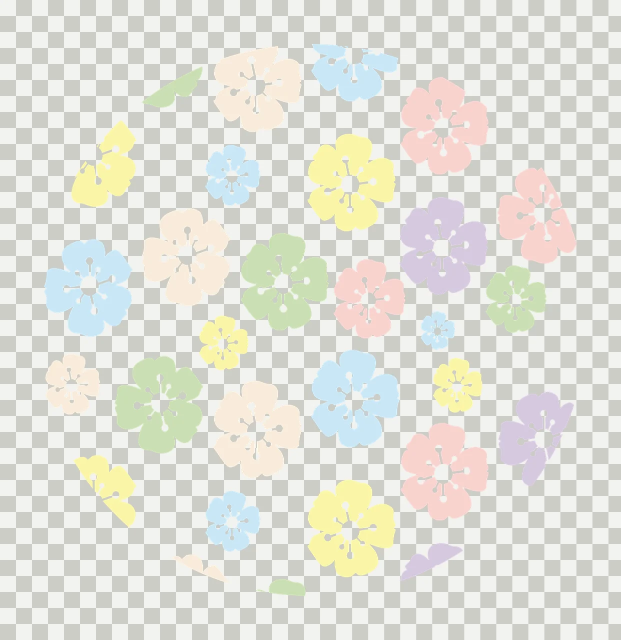 Keychain Black And White Flower Pattern flowers petals stamens transparency and detail preview thumbnail