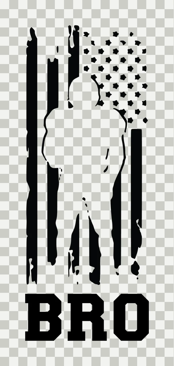 Football Bro Player American Flag Silhouette standing stars transparency and detail preview thumbnail