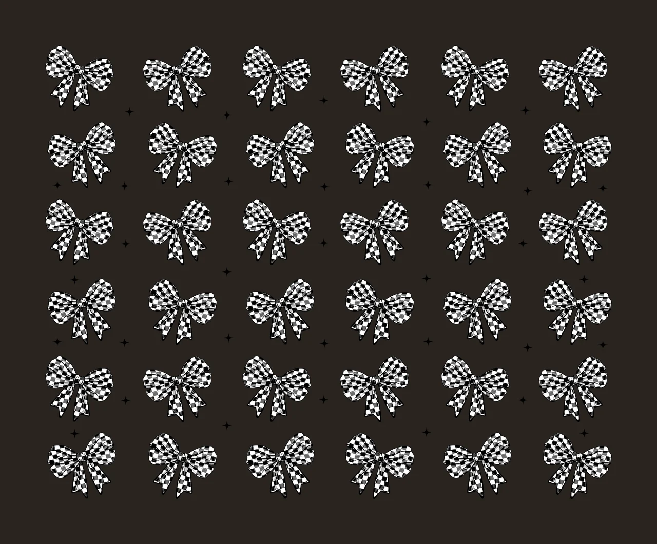 Bow Ribbon Pattern With Stars star silhouette black white decoration contrast preview thumbnail
