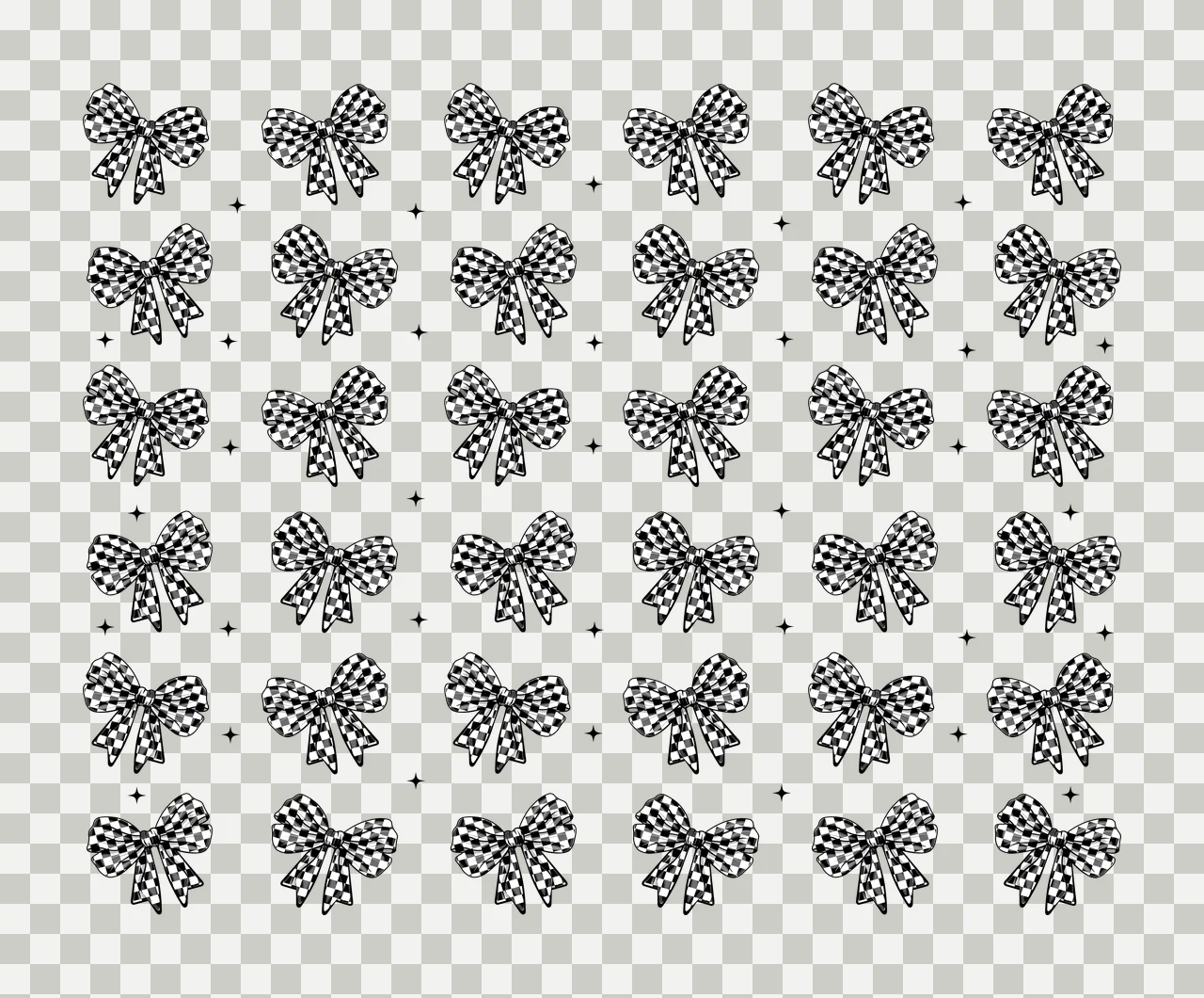 Bow Ribbon Pattern With Stars star silhouette black white decoration transparency and detail preview thumbnail