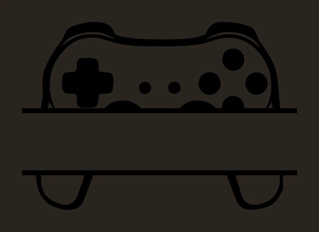 Game Controller Design With A Horizontal Blank Banner black contrast preview thumbnail