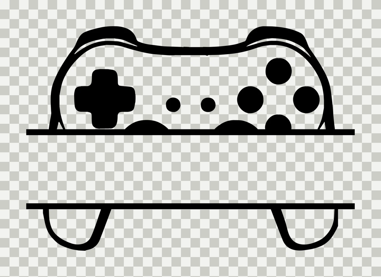 Game Controller Design With A Horizontal Blank Banner black transparency and detail preview thumbnail