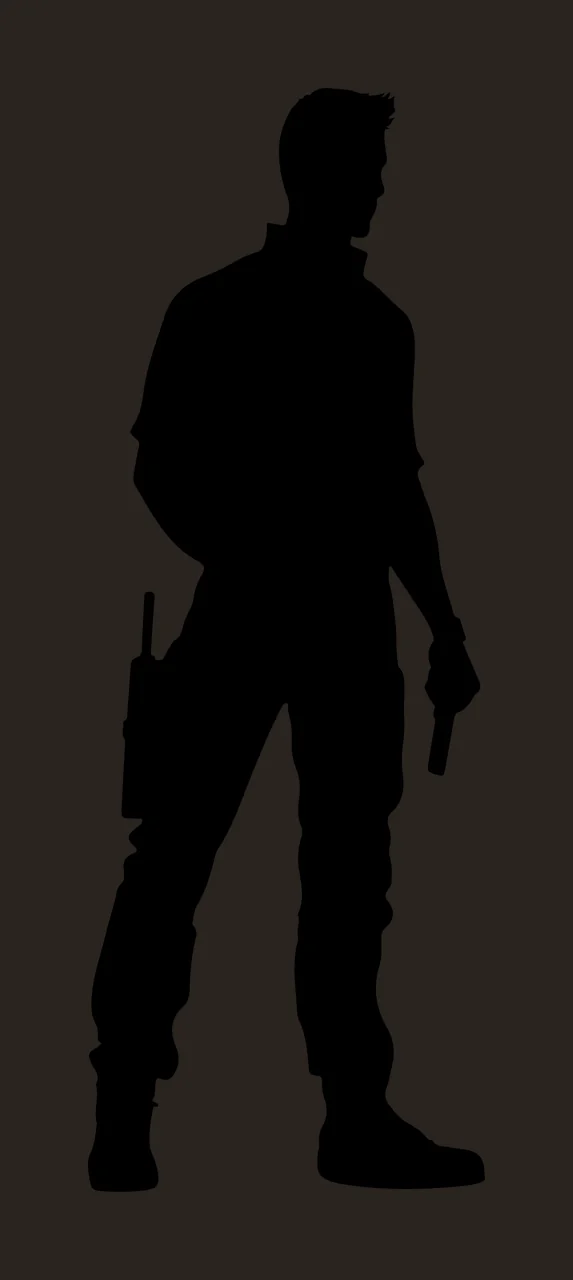 Full Body Standing Male Figure Silhouette Holding object solid black contrast preview thumbnail