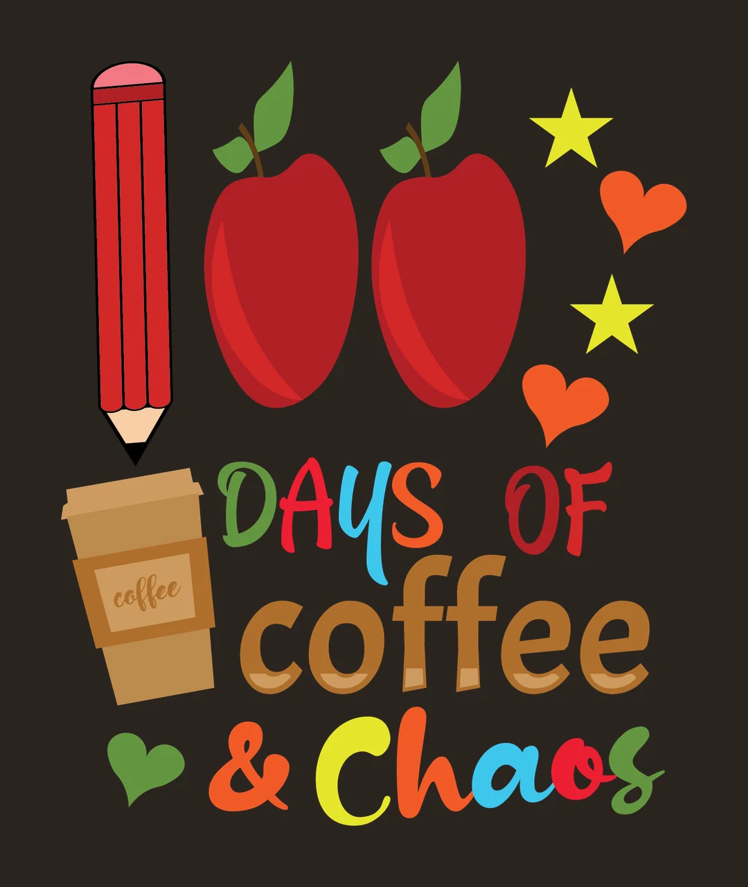 100 Days Of Coffee Chaos And Typography text graphic elements contrast preview thumbnail