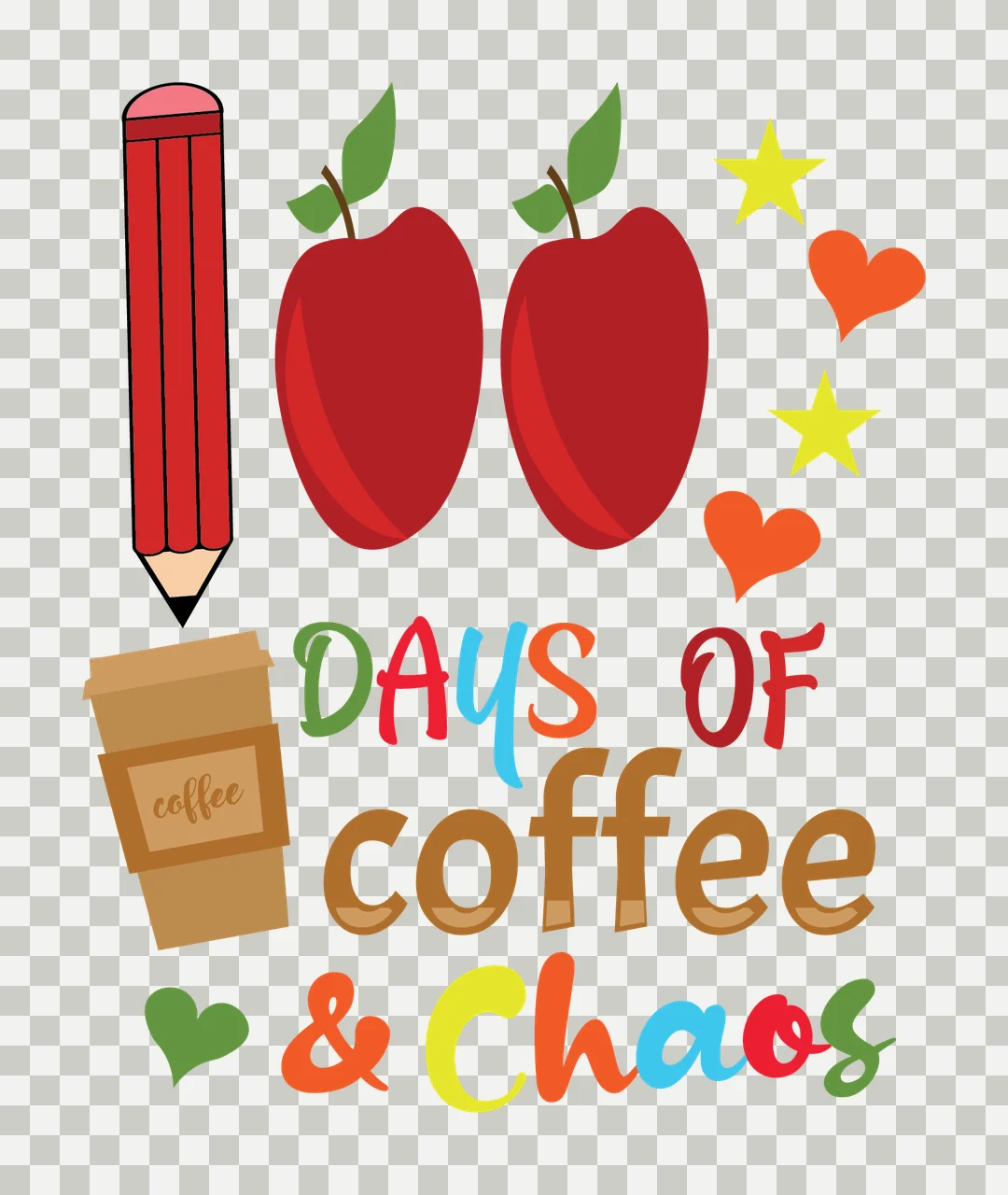 100 Days Of Coffee Chaos And Typography text graphic elements transparency and detail preview thumbnail