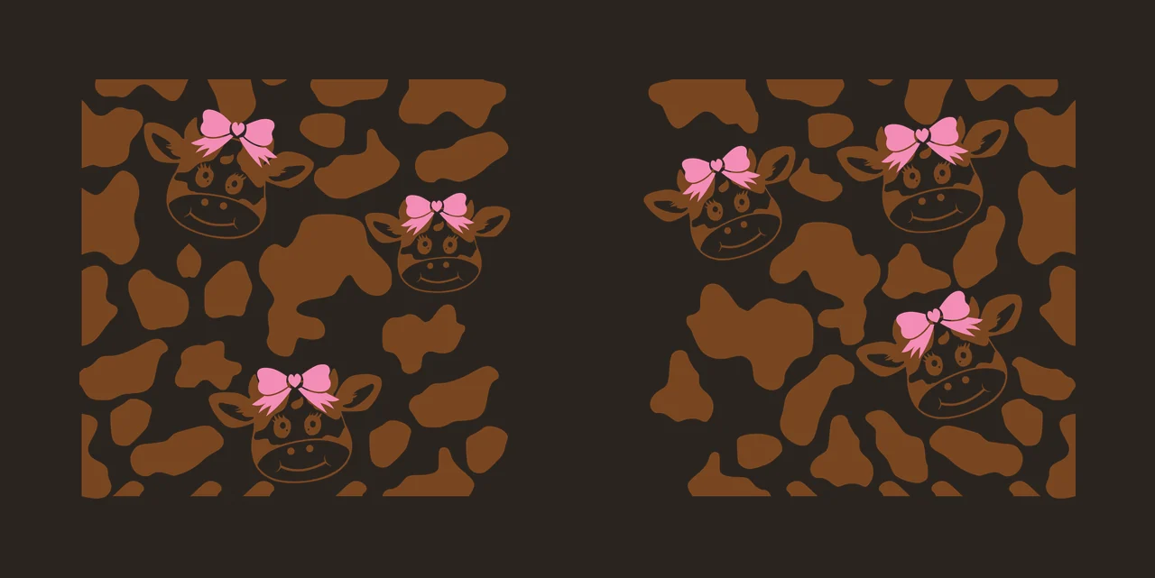 Cow Can Glass Wrap Pattern With Smiling Faces animal spots contrast preview thumbnail