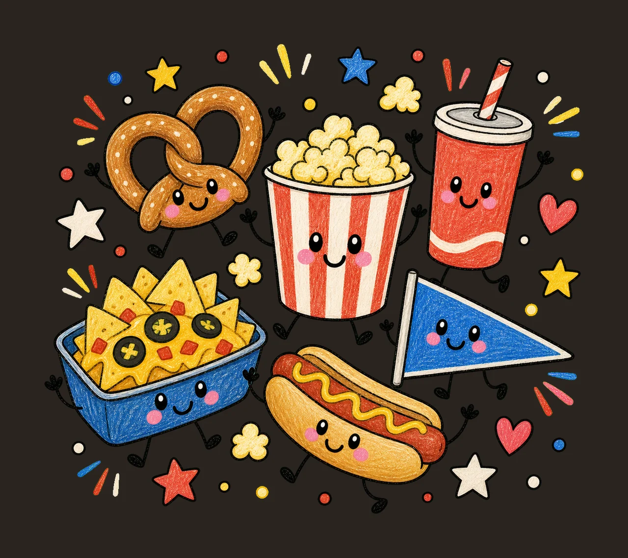 game day snacks 04 cozy crayon sublimation instant shirt contrast preview thumbnail