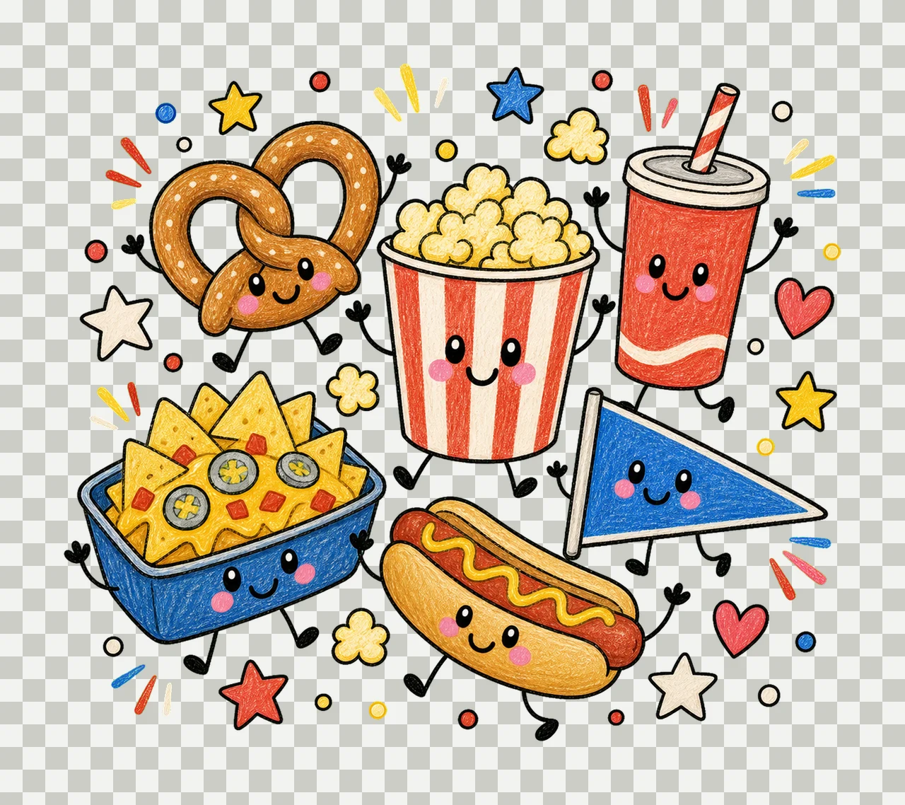 game day snacks 04 cozy crayon sublimation instant shirt transparency and detail preview thumbnail