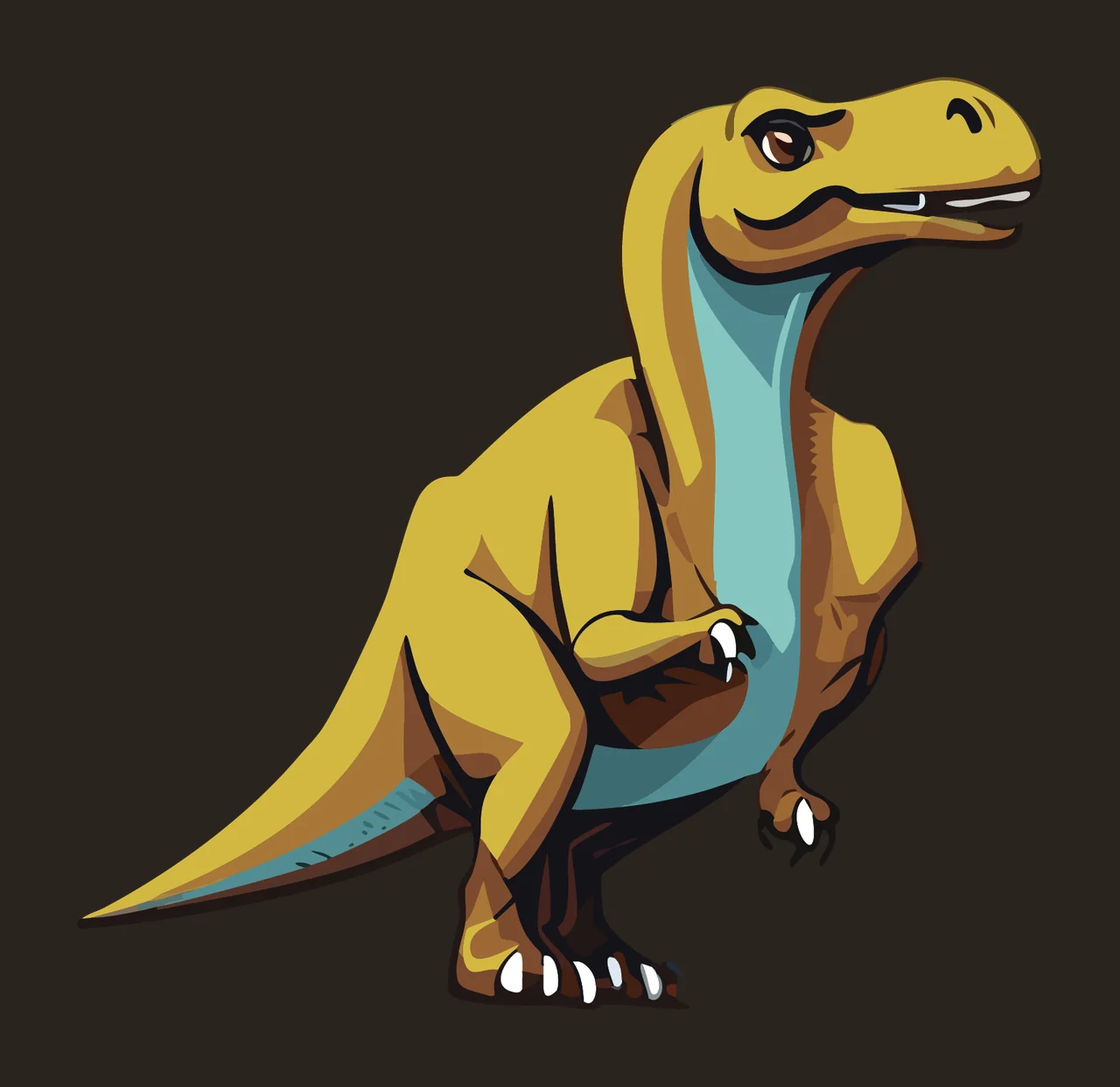 Dinosaur Black Silhouette Of A Theropod standing minimalist contrast preview thumbnail