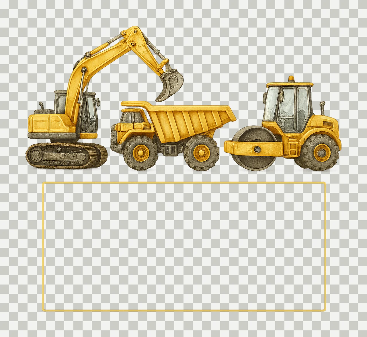 Construction Equipment Tractor Watercolor Boy Shirt Design transparency and detail preview thumbnail