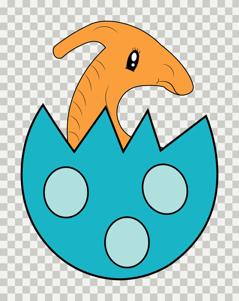 Small Creature Hatching From Egg silhouette black white birth transparency and detail preview thumbnail