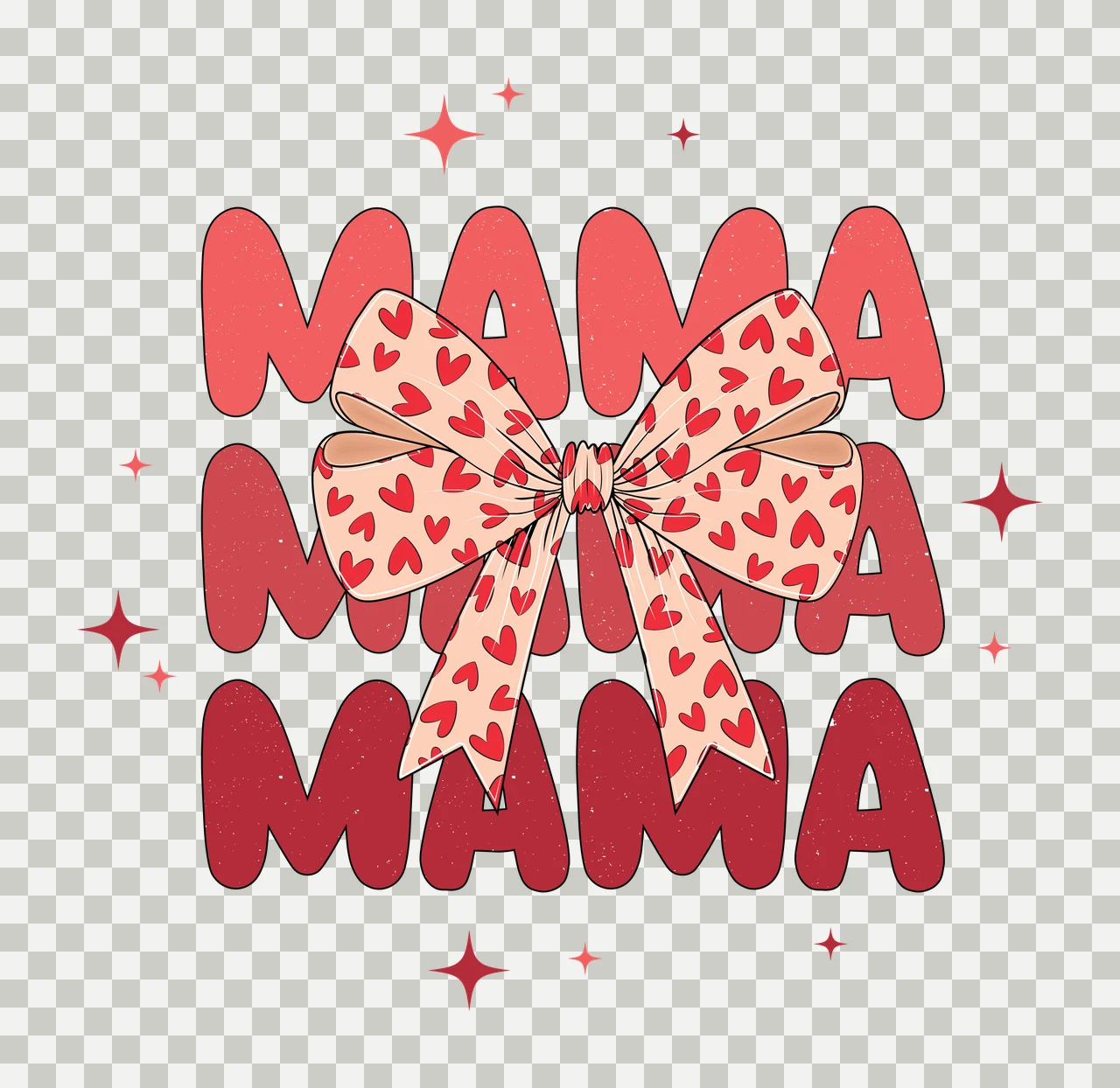 Keychain Mama Mama Mama Text Graphic With Stars display star transparency and detail preview thumbnail