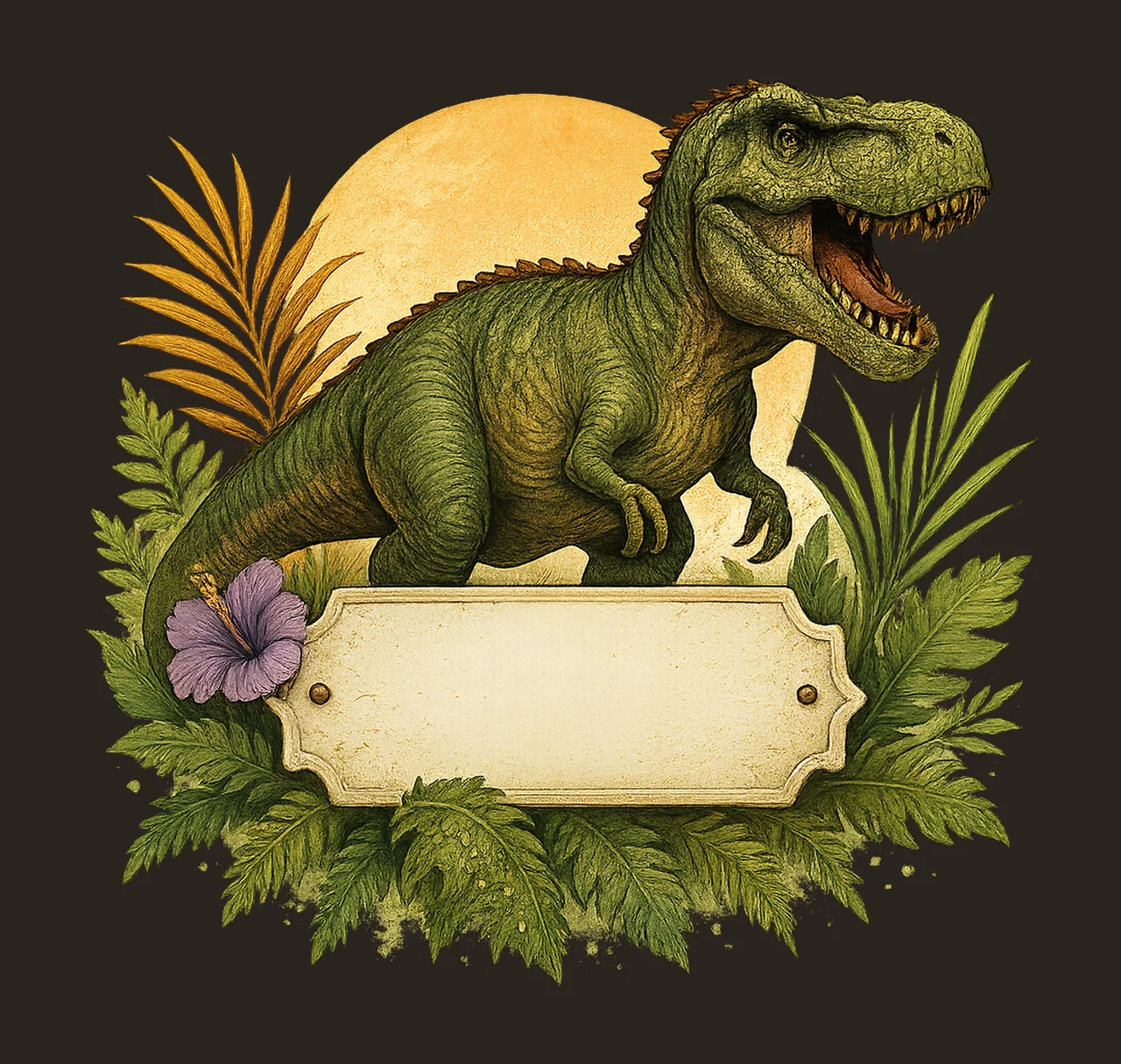 Rex Dinosaur Watercolor Sublimation Jungle Dinosaur Artwork contrast preview thumbnail