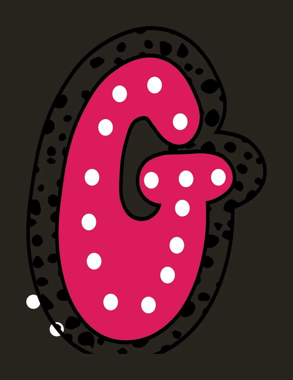 Dalmatian Dots Font Race Doodle Character 08 racing checkered flag contrast preview thumbnail
