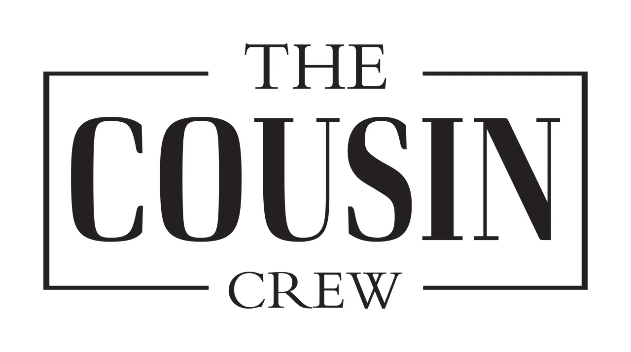 The Cousin Crew Text Graphic framing rectangle border minimalist